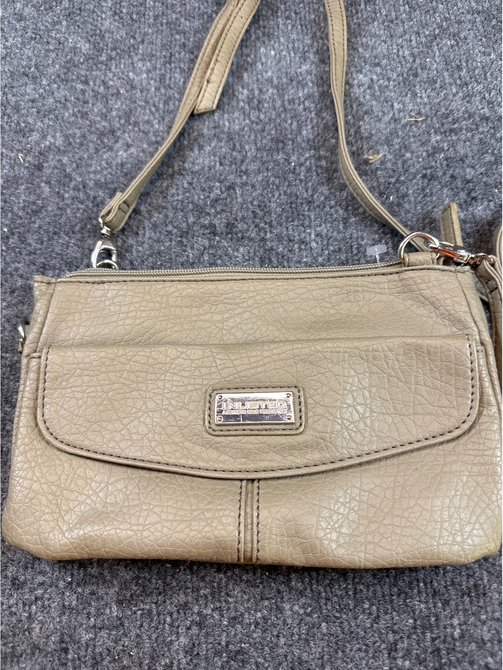 Reaction Beige Leather Crossbody Bag
